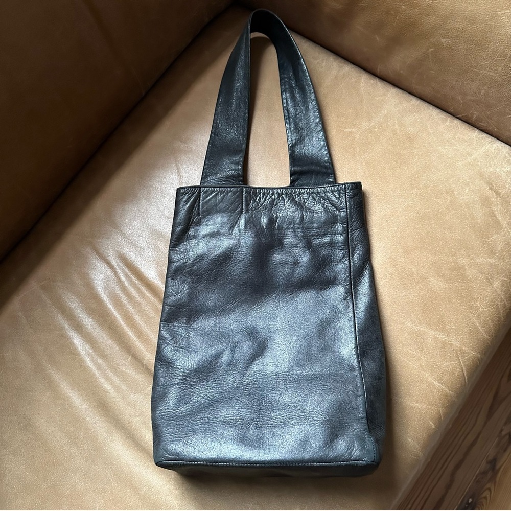 Vintage Helmut Lang Archive black leather asymmetrical one strap bag - Picture 3 of 11